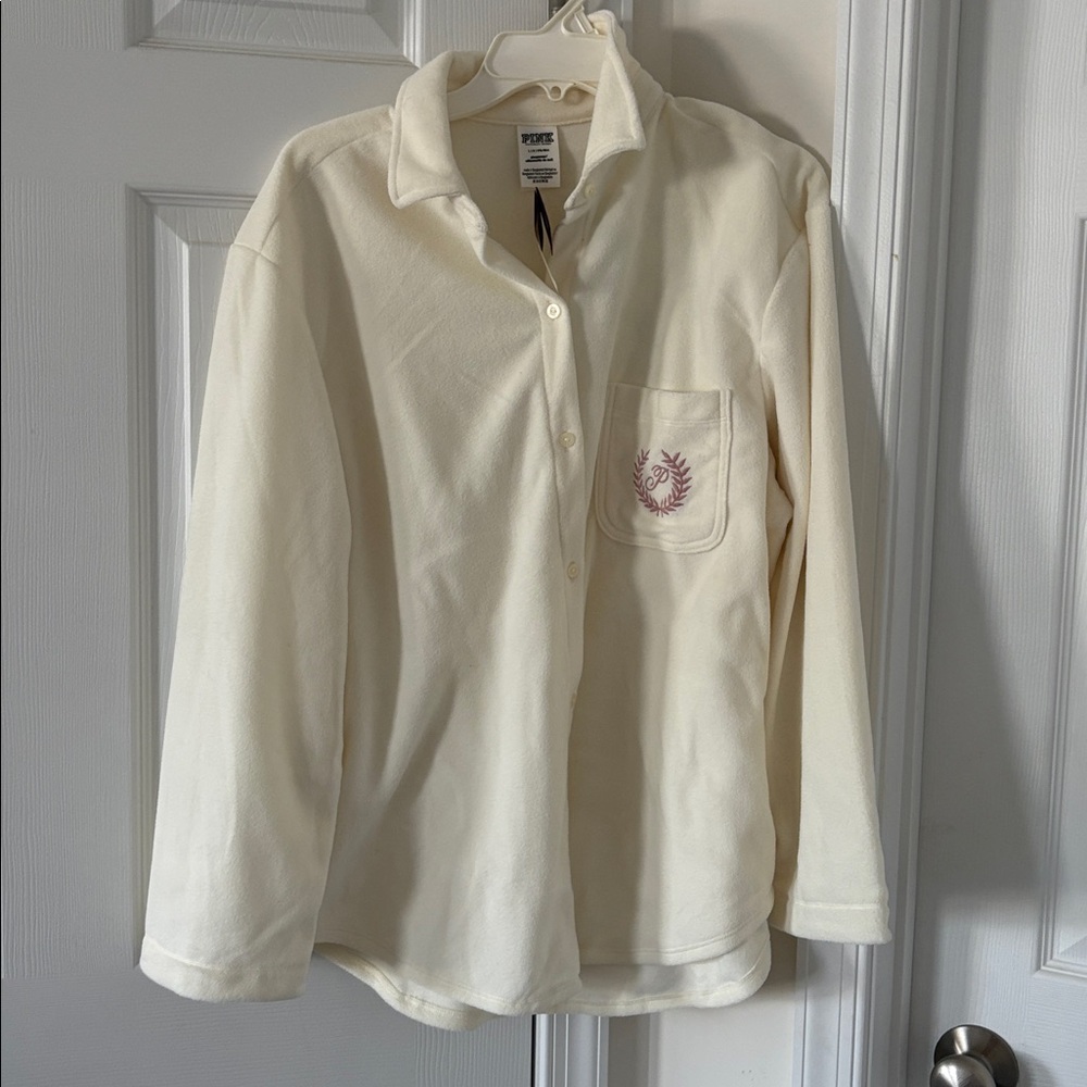 PINK Victorias Secret Fleece Pajama Top - Picture 1 of 5